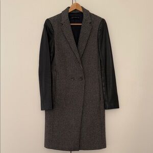 Zara Black and Gray Houndstooth Blazer